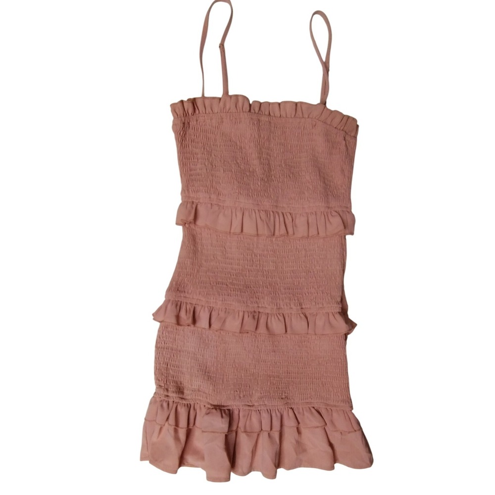 Blossom Ruffle‎ Dress Smocked Party Dress Sleeveless Pink Size 8